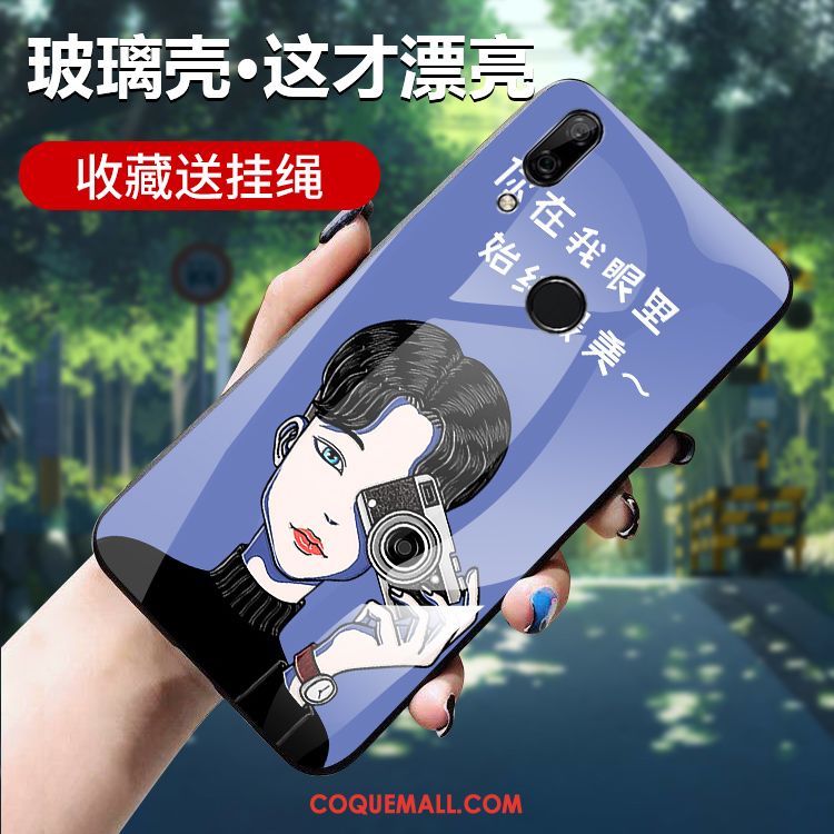 Étui Huawei P Smart Z Blanc Verre Protection, Coque Huawei P Smart Z Personnalité Créatif