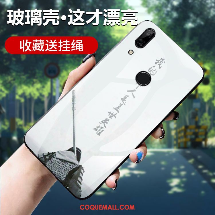 Étui Huawei P Smart Z Blanc Verre Protection, Coque Huawei P Smart Z Personnalité Créatif