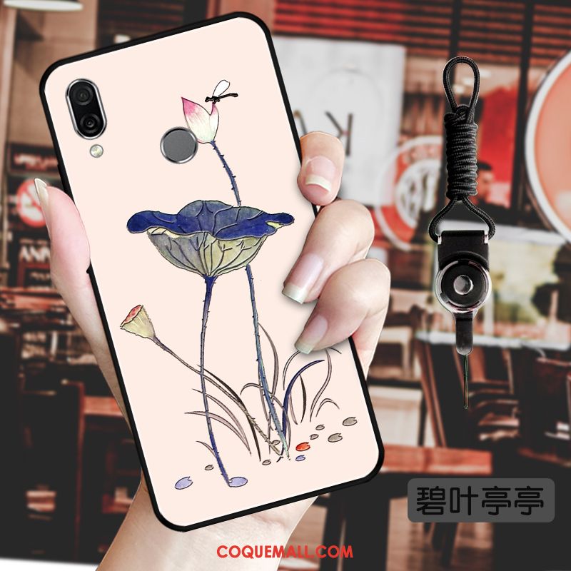 Étui Huawei P Smart Z Délavé En Daim Gaufrage Créatif, Coque Huawei P Smart Z Ornements Suspendus Fleur