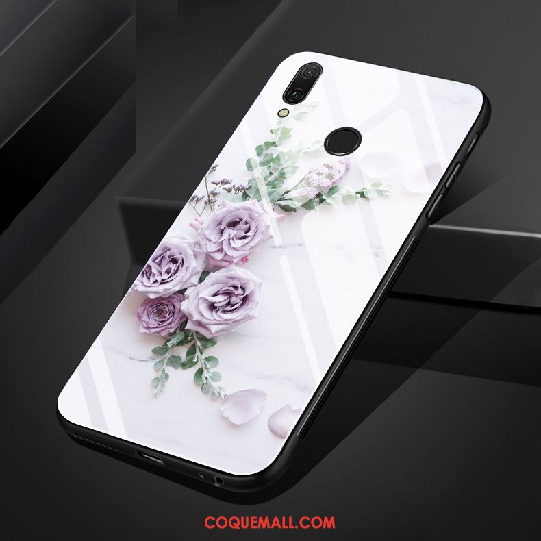 Étui Huawei P Smart Z Téléphone Portable Frais Fleurs, Coque Huawei P Smart Z Créatif Verre