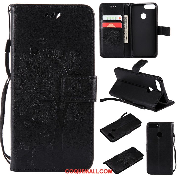 Étui Huawei P Smart Étui En Cuir Clamshell Tout Compris, Coque Huawei P Smart Fluide Doux Incassable