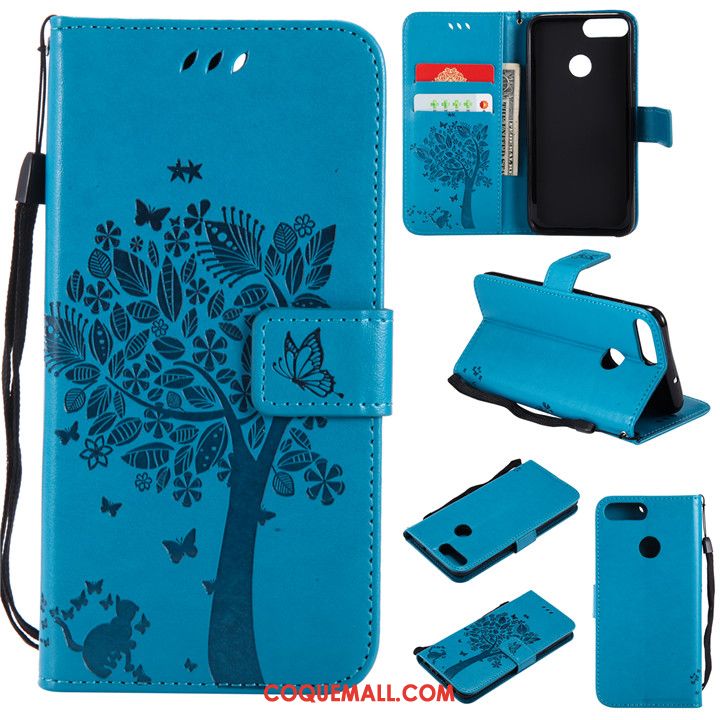 Étui Huawei P Smart Étui En Cuir Clamshell Tout Compris, Coque Huawei P Smart Fluide Doux Incassable