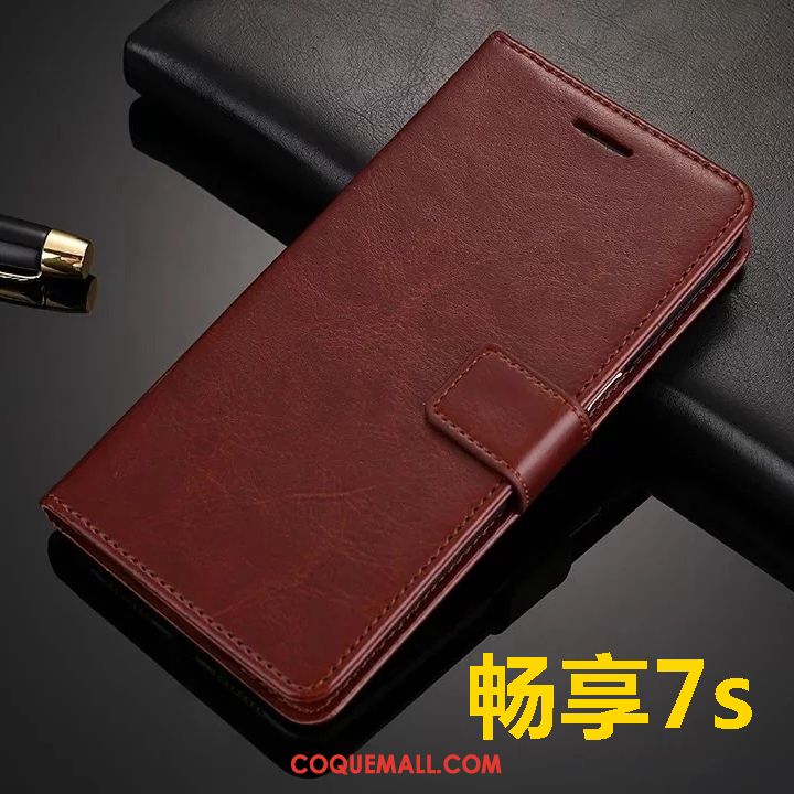 Étui Huawei P Smart Étui En Cuir Incassable Téléphone Portable, Coque Huawei P Smart Protection Silicone Braun