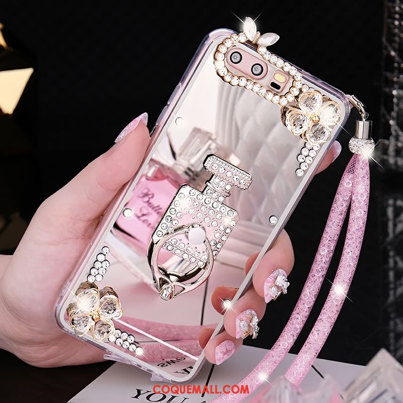 Étui Huawei P10 Argent Incassable Fluide Doux, Coque Huawei P10 Téléphone Portable Miroir