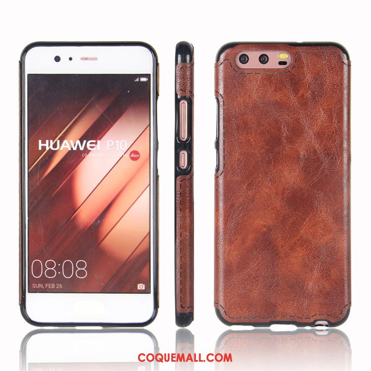 Étui Huawei P10 Bleu Couvercle Arrière Incassable, Coque Huawei P10 Cuir Protection