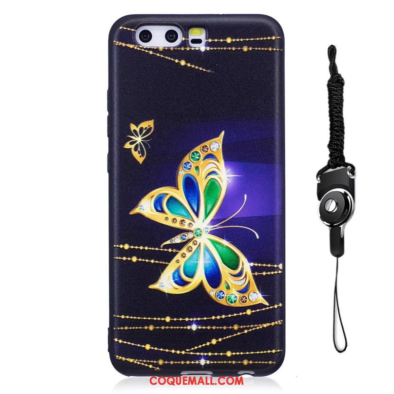 Étui Huawei P10 Dessin Animé Protection Téléphone Portable, Coque Huawei P10 Gaufrage Bleu