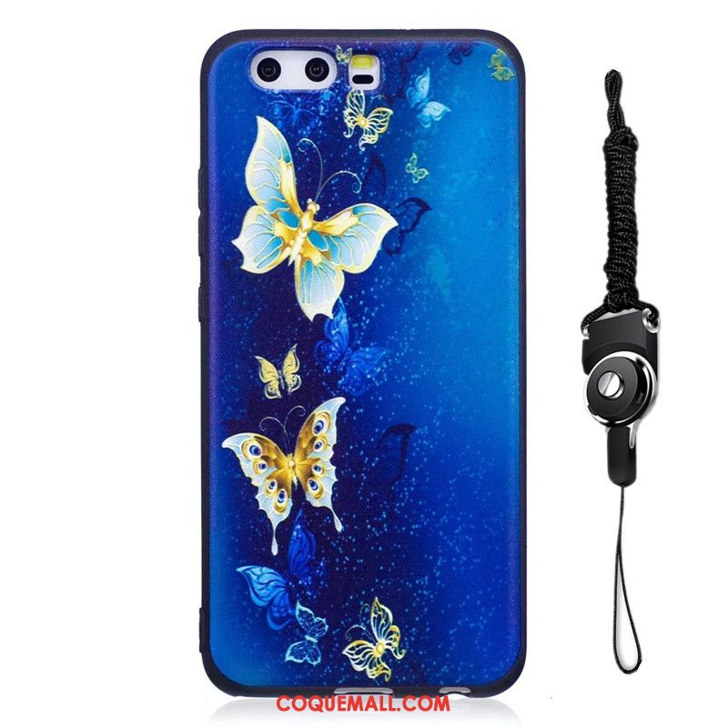 Étui Huawei P10 Dessin Animé Protection Téléphone Portable, Coque Huawei P10 Gaufrage Bleu