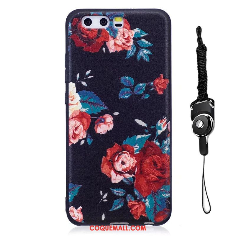 Étui Huawei P10 Dessin Animé Protection Téléphone Portable, Coque Huawei P10 Gaufrage Bleu