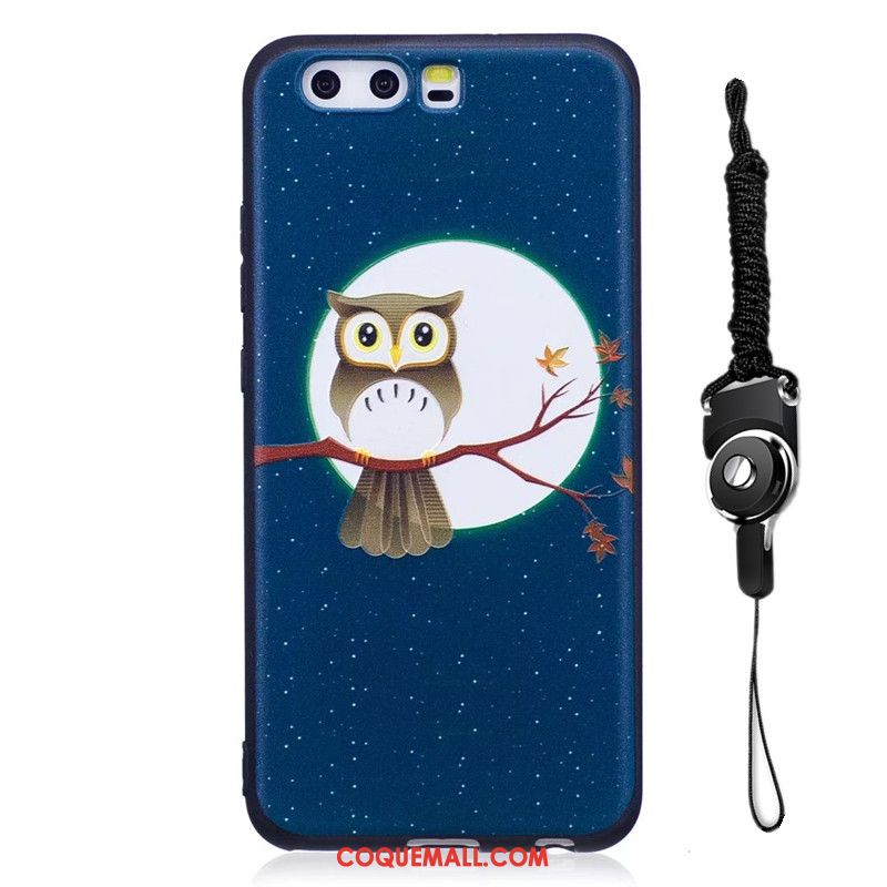 Étui Huawei P10 Dessin Animé Protection Téléphone Portable, Coque Huawei P10 Gaufrage Bleu