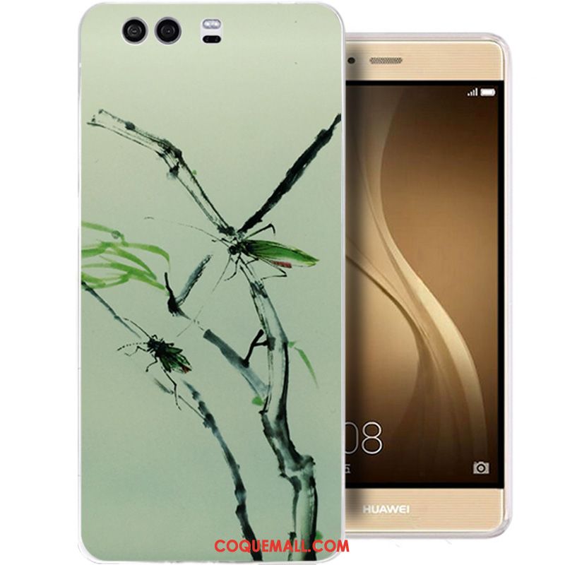 Étui Huawei P10 Fluide Doux Encre Téléphone Portable, Coque Huawei P10 Transparent Bleu Clair