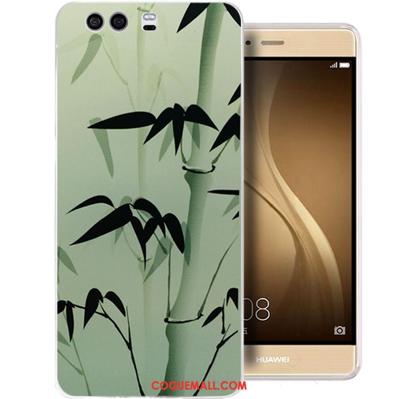 Étui Huawei P10 Fluide Doux Encre Téléphone Portable, Coque Huawei P10 Transparent Bleu Clair