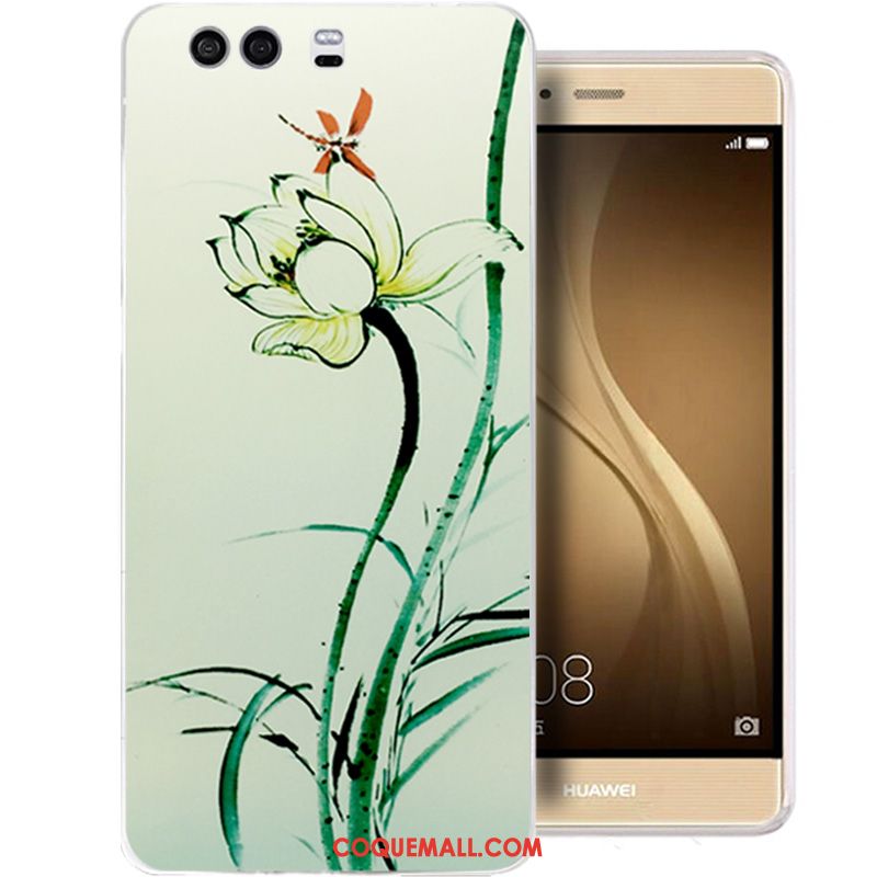 Étui Huawei P10 Fluide Doux Encre Téléphone Portable, Coque Huawei P10 Transparent Bleu Clair