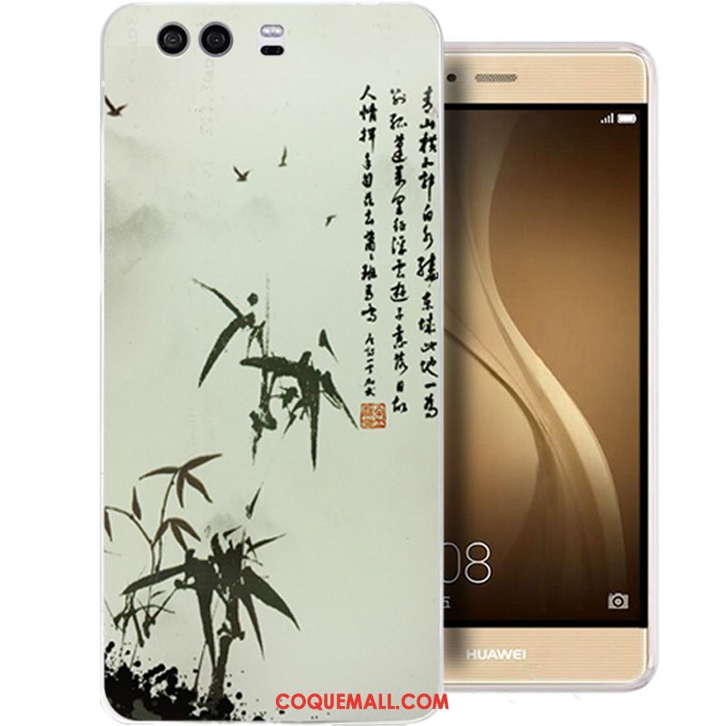 Étui Huawei P10 Fluide Doux Encre Téléphone Portable, Coque Huawei P10 Transparent Bleu Clair