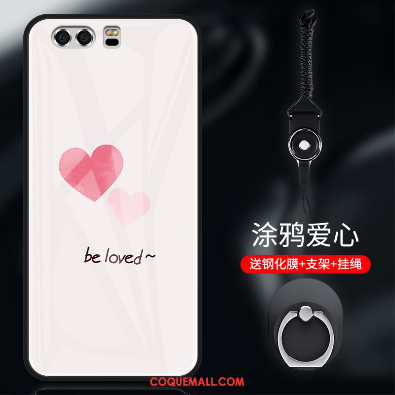 Étui Huawei P10 Fluide Doux Verre Amour, Coque Huawei P10 Téléphone Portable Peinture