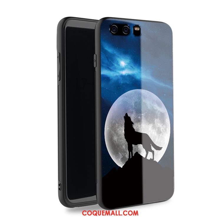 Étui Huawei P10 Incassable Noir Dessin Animé, Coque Huawei P10 Verre Téléphone Portable