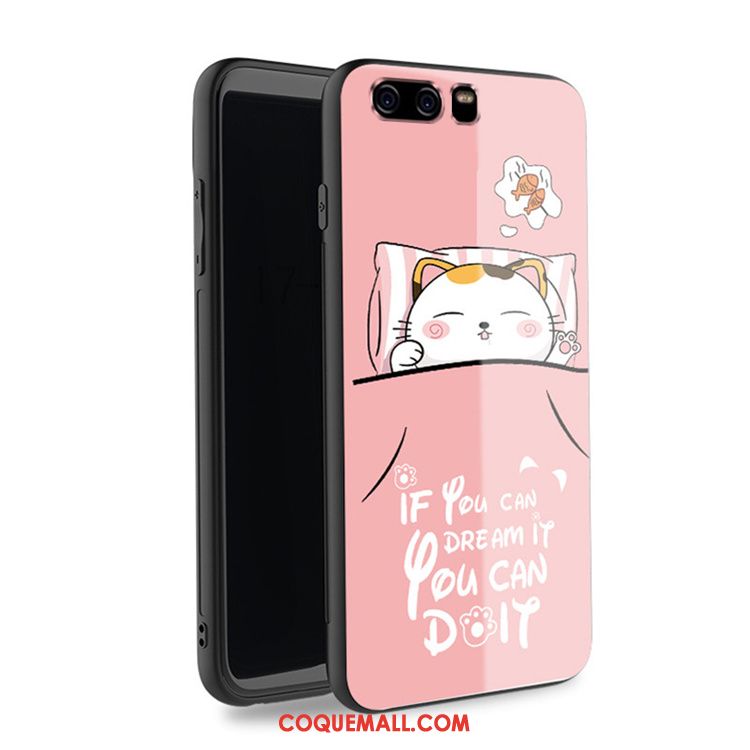 Étui Huawei P10 Incassable Noir Dessin Animé, Coque Huawei P10 Verre Téléphone Portable