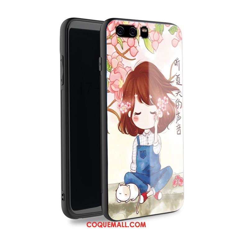 Étui Huawei P10 Incassable Noir Dessin Animé, Coque Huawei P10 Verre Téléphone Portable