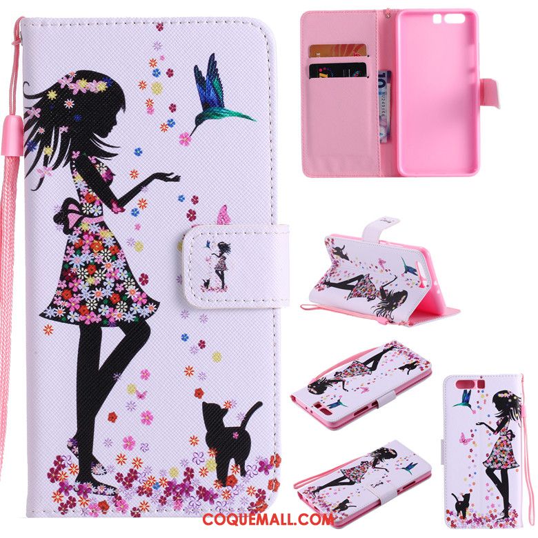 Étui Huawei P10 Lite Blanc Clamshell Fluide Doux, Coque Huawei P10 Lite Dessin Animé Silicone