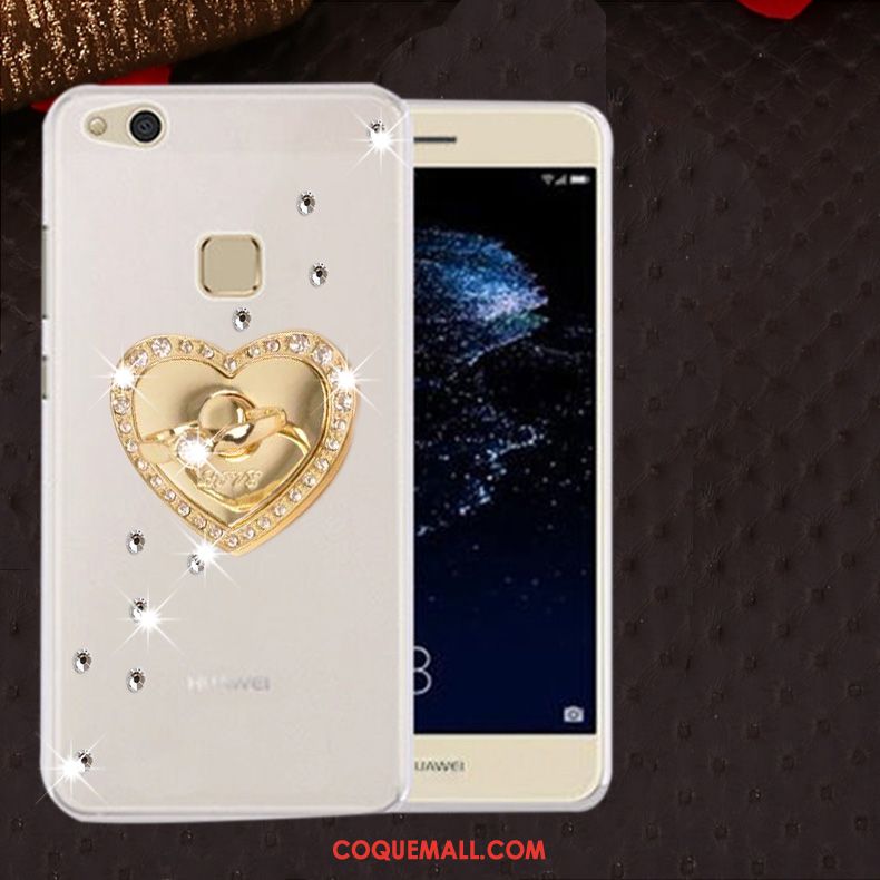 Étui Huawei P10 Lite Blanc Silicone Strass, Coque Huawei P10 Lite Fluide Doux Protection