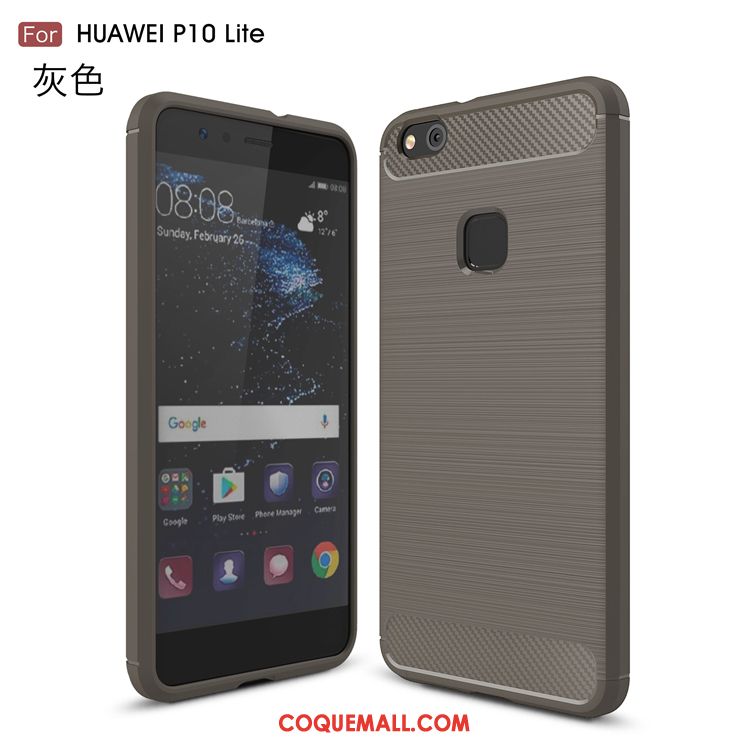 Étui Huawei P10 Lite Bleu Fluide Doux Protection, Coque Huawei P10 Lite Soie Téléphone Portable