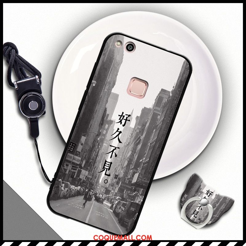 Étui Huawei P10 Lite Incassable Cou Suspendu Téléphone Portable, Coque Huawei P10 Lite Fluide Doux Silicone