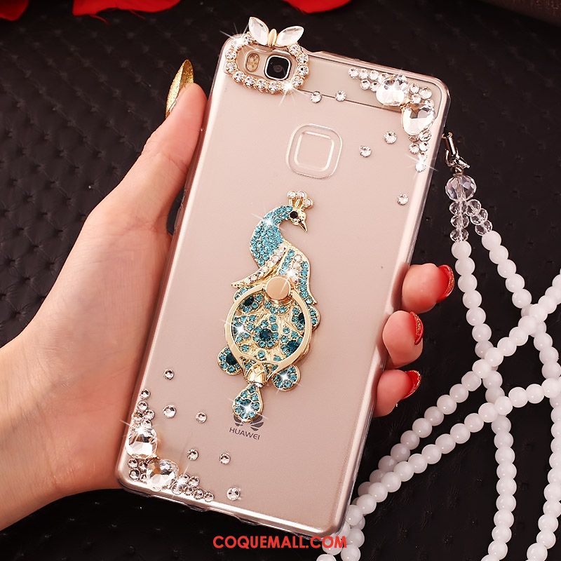 Étui Huawei P10 Lite Petit Cristal Paon, Coque Huawei P10 Lite Protection Ornements Suspendus