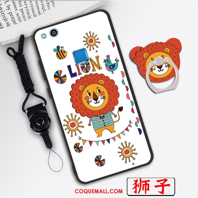 Étui Huawei P10 Lite Protection Créatif Tendance, Coque Huawei P10 Lite Dessin Animé Téléphone Portable Beige