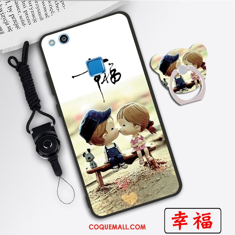 Étui Huawei P10 Lite Protection Créatif Tendance, Coque Huawei P10 Lite Dessin Animé Téléphone Portable Beige