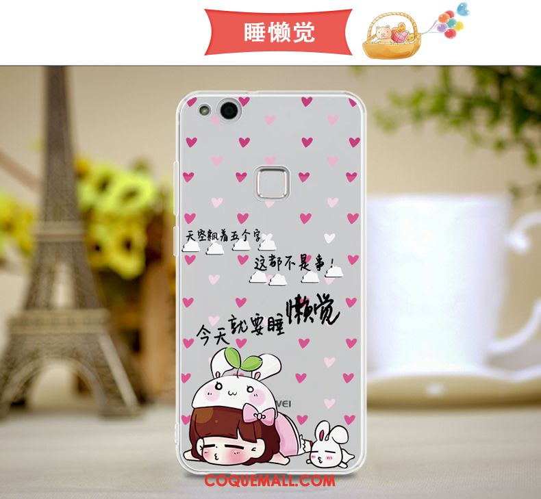 Étui Huawei P10 Lite Rose Silicone Fluide Doux, Coque Huawei P10 Lite Téléphone Portable Jeunesse