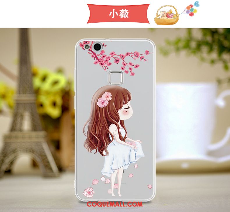 Étui Huawei P10 Lite Rose Silicone Fluide Doux, Coque Huawei P10 Lite Téléphone Portable Jeunesse