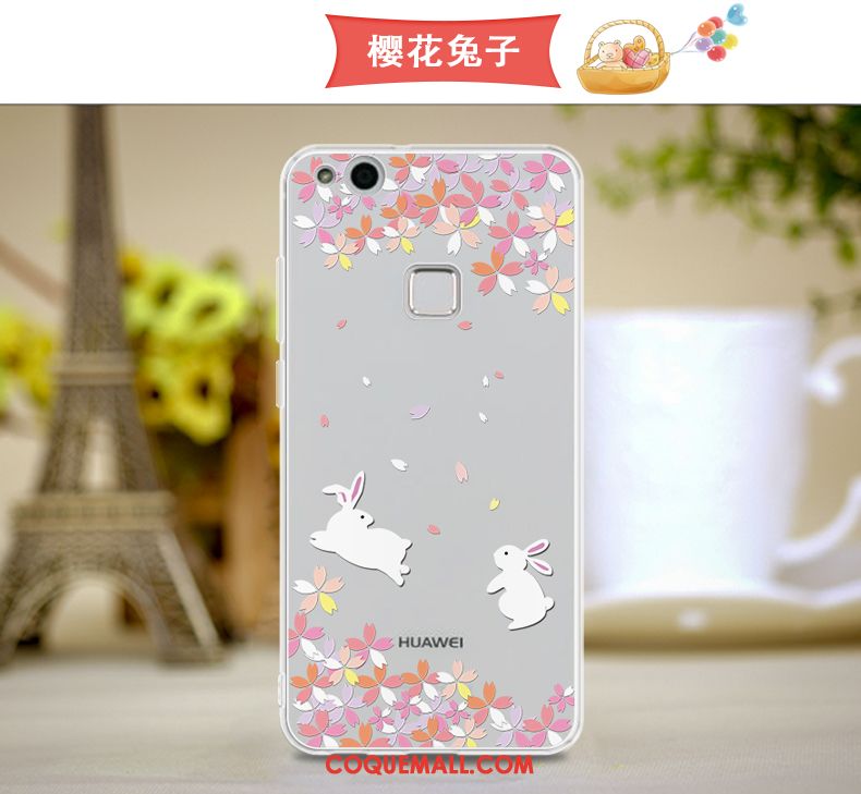 Étui Huawei P10 Lite Rose Silicone Fluide Doux, Coque Huawei P10 Lite Téléphone Portable Jeunesse