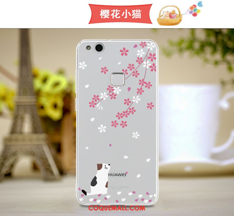 Étui Huawei P10 Lite Rose Silicone Fluide Doux, Coque Huawei P10 Lite Téléphone Portable Jeunesse