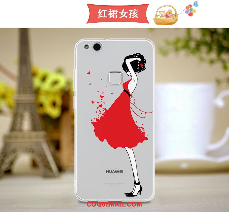 Étui Huawei P10 Lite Rose Silicone Fluide Doux, Coque Huawei P10 Lite Téléphone Portable Jeunesse