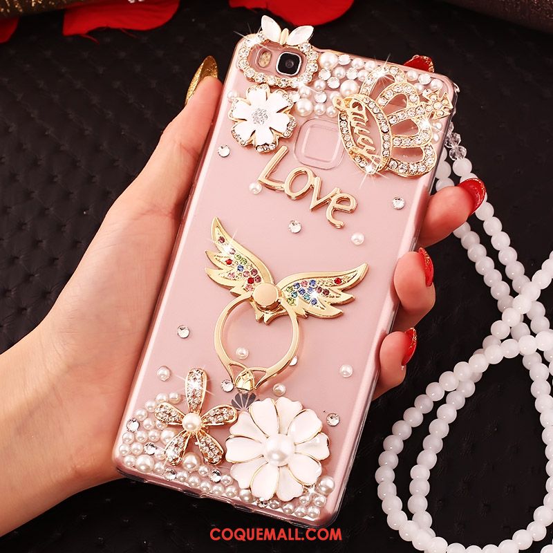 Étui Huawei P10 Lite Strass Paon Protection, Coque Huawei P10 Lite Rose Anneau