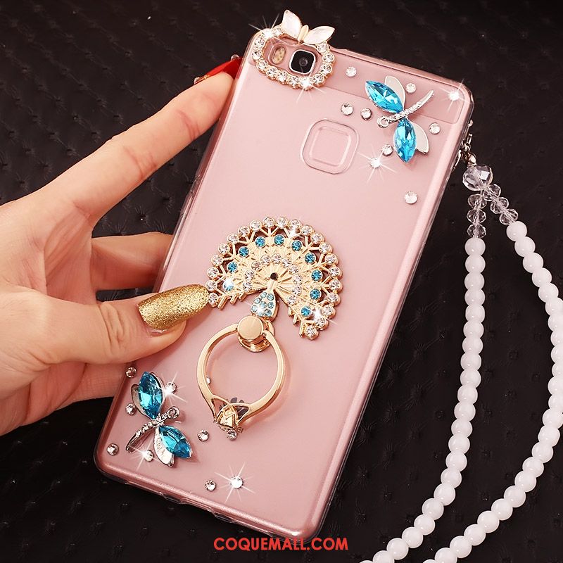 Étui Huawei P10 Lite Strass Paon Protection, Coque Huawei P10 Lite Rose Anneau