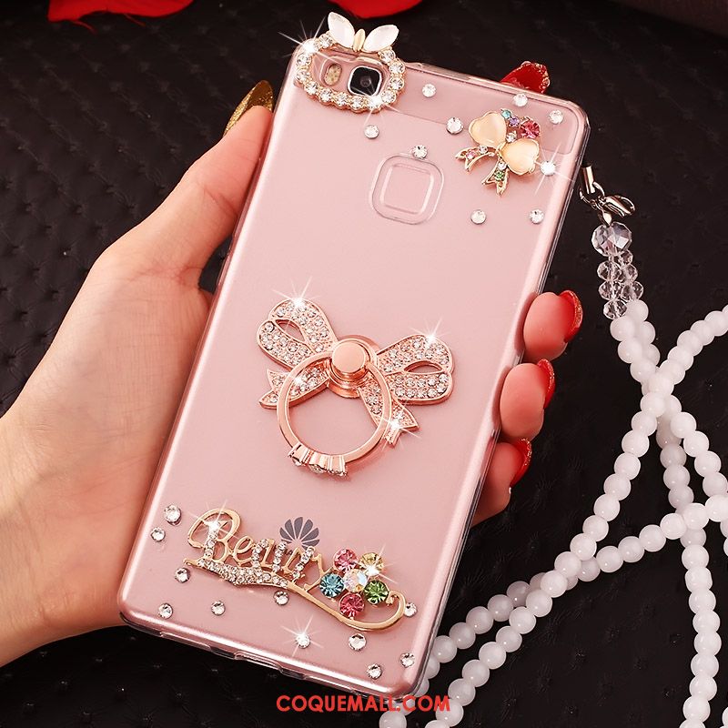 Étui Huawei P10 Lite Strass Paon Protection, Coque Huawei P10 Lite Rose Anneau