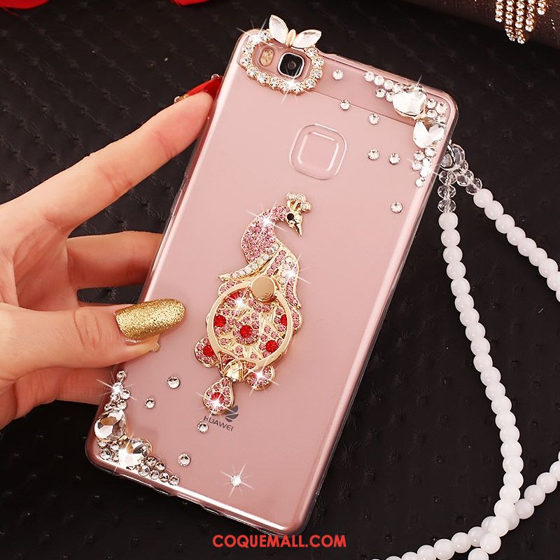 Étui Huawei P10 Lite Strass Paon Protection, Coque Huawei P10 Lite Rose Anneau