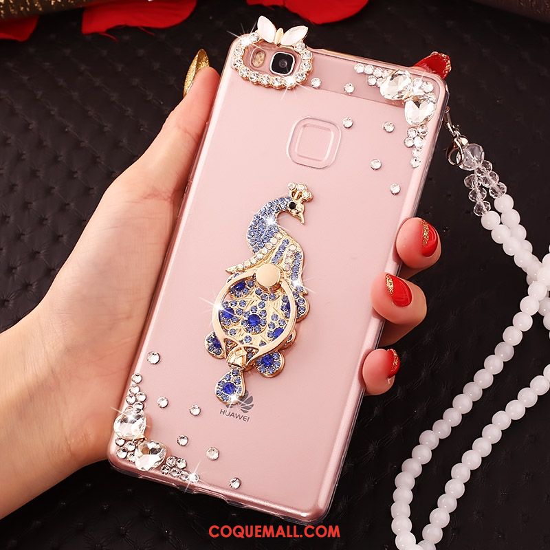 Étui Huawei P10 Lite Strass Paon Protection, Coque Huawei P10 Lite Rose Anneau