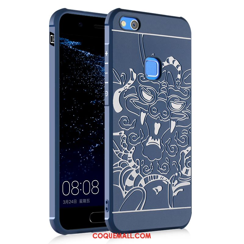 Étui Huawei P10 Lite Support Bleu Créatif, Coque Huawei P10 Lite Clair Téléphone Portable