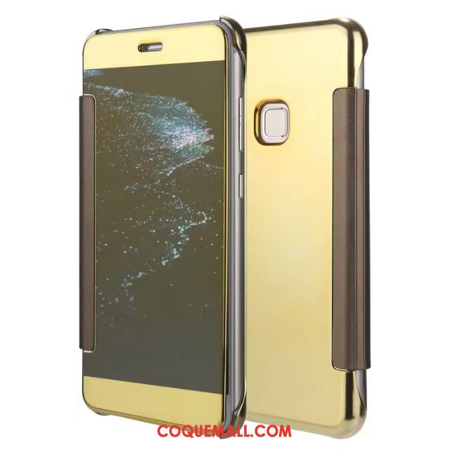 Étui Huawei P10 Lite Étui En Cuir Clamshell Protection, Coque Huawei P10 Lite Blanc Miroir