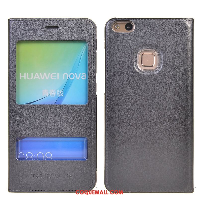 Étui Huawei P10 Lite Étui En Cuir Gris Téléphone Portable, Coque Huawei P10 Lite Incassable Jeunesse