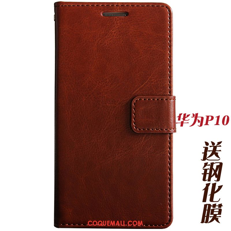 Étui Huawei P10 Membrane Étui En Cuir Tempérer, Coque Huawei P10 Téléphone Portable Incassable Braun