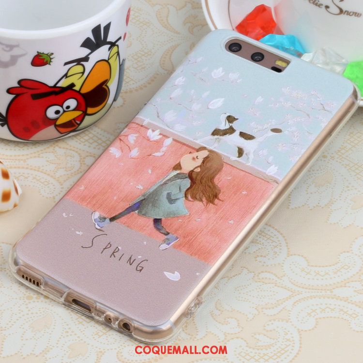 Étui Huawei P10 Peinture Dessin Animé Chat, Coque Huawei P10 Art Frais