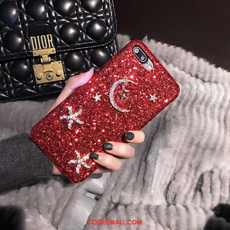 Étui Huawei P10 Plus Créatif Noir Téléphone Portable, Coque Huawei P10 Plus Rouge Strass