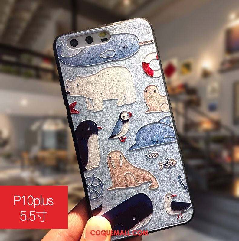 Étui Huawei P10 Plus Dessin Animé Difficile Tout Compris, Coque Huawei P10 Plus Bleu Clair Protection