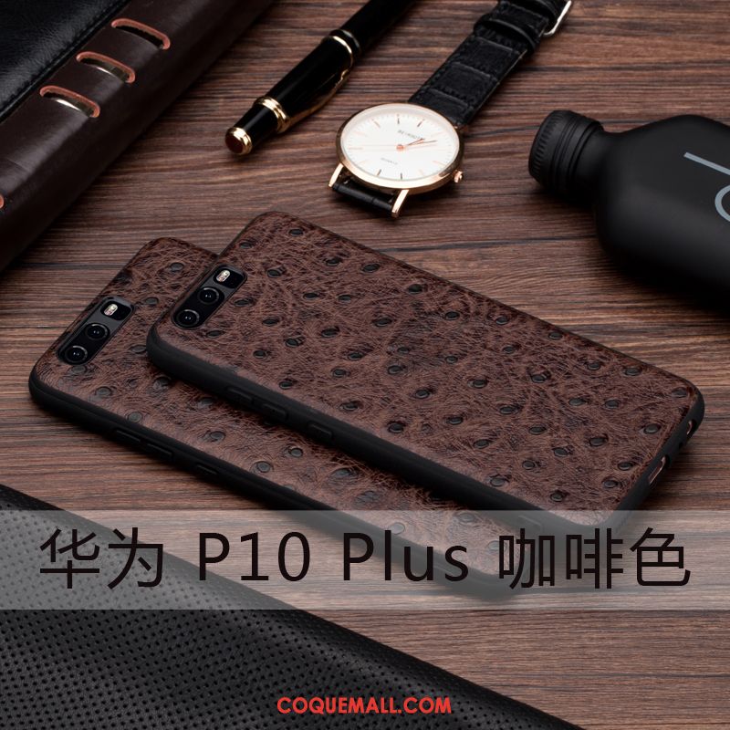 Étui Huawei P10 Plus Gris Foncé Incassable, Coque Huawei P10 Plus Très Mince Étui En Cuir