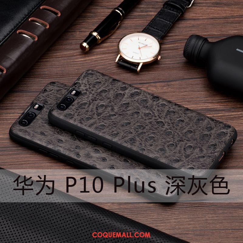 Étui Huawei P10 Plus Gris Foncé Incassable, Coque Huawei P10 Plus Très Mince Étui En Cuir