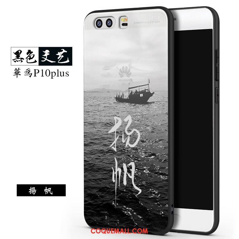 Étui Huawei P10 Plus Silicone Créatif Incassable, Coque Huawei P10 Plus Noir Téléphone Portable