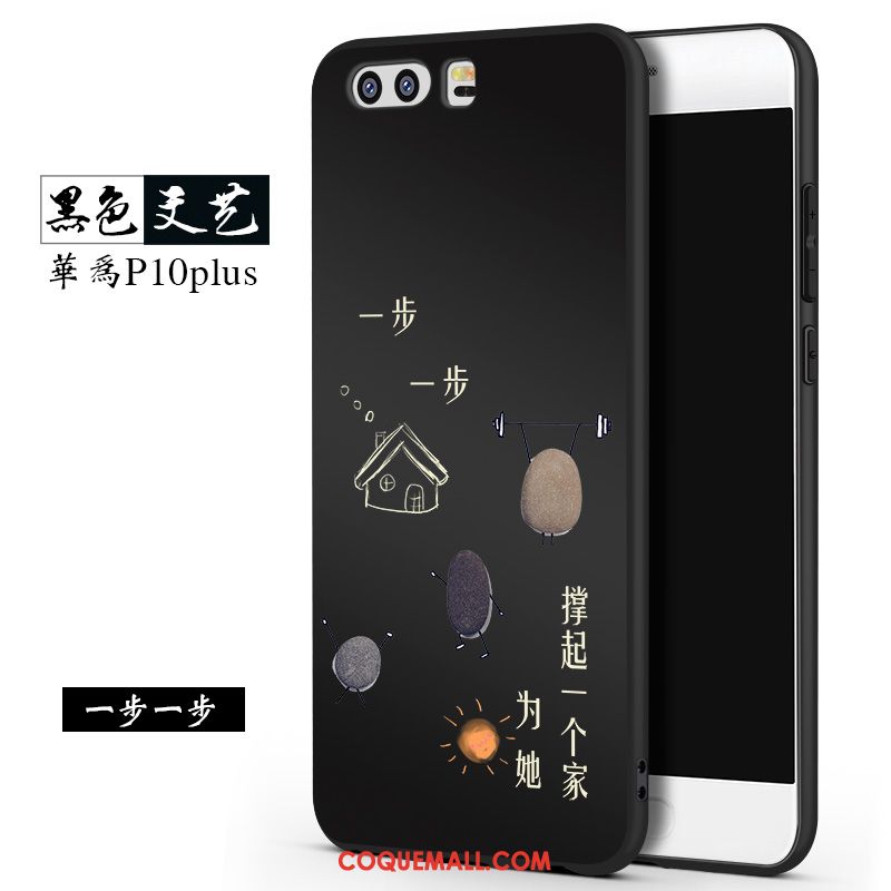 Étui Huawei P10 Plus Silicone Créatif Incassable, Coque Huawei P10 Plus Noir Téléphone Portable