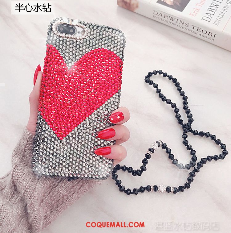 Étui Huawei P10 Plus Téléphone Portable Amour Ornements Suspendus, Coque Huawei P10 Plus Strass Rouge